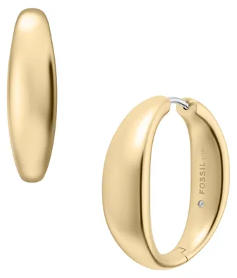 Produktbild von Fossil Creolen Damen Ellis Domed Large Edelstahl Gold-Ton JF05003710