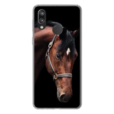 Produktbild von MuchoWow® Handyhülle Schutzhülle Hülle für Huawei P20 Lite (2020) Pferd - Halfter - Braun Silikon Softcase Handy Hülle - Kartenhalter