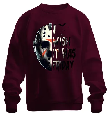 Obrázek produktu pro Jason Eishockeymaske Horor Slasher Halloween Grusel Vintage Uni mikina, vínová, M