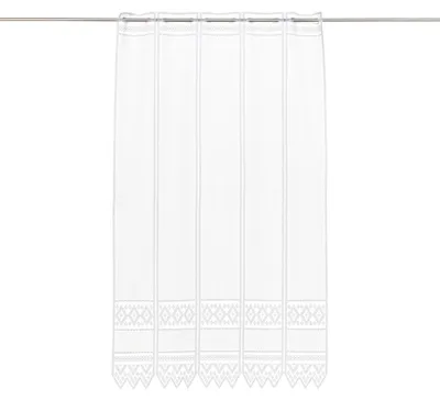 Produktbild von Gardinen Kranzusch Scheibengardine Jacquard grafisch 120x156 cm H/B Weiß Bistrogardine Vorhang Küche 1er Pack