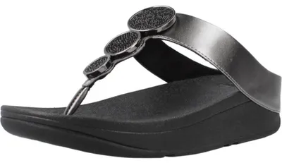 Produktbild von FITFLOP Zehenstegsandalen mit Halo-Perlen-Kreis-Verzierung und Metallic-Optik SCHWARZ 40