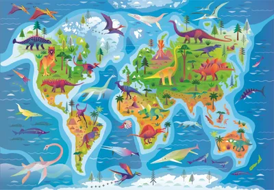 Produktbild von Clementoni Puzzle Dinosaurier Karte - 180 Teile - Lernspielzeug für Kinder