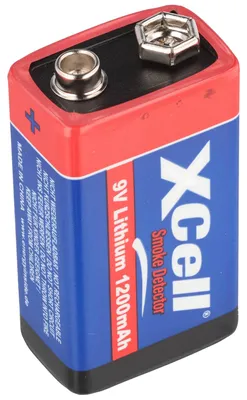 Produktbild von Lithium Batterie für Rauchmelder 9V, 1200mAh, CR9V/P 9V-Block Batterie lose