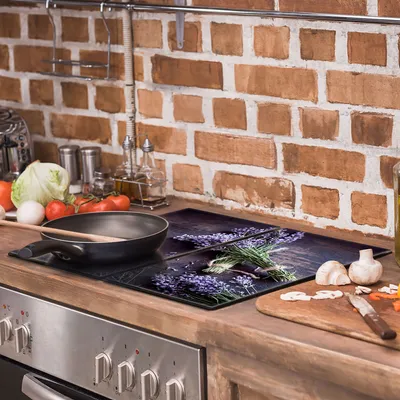 Obrázok produktu pre Ochranný sklenený plech na sporák 2x30x52 Levanduľový