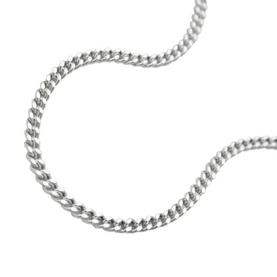 Produktbild von Kette 14mm Flachpanzerkette 2x diamantiert Silber 925 38cm silber 1,4mm