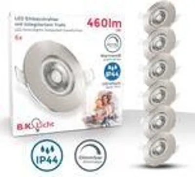 Produktbild von 6x LED Einbauspots dimmbar Bad IP44 Einbauleuchte Spot Strahler flach Refurbed