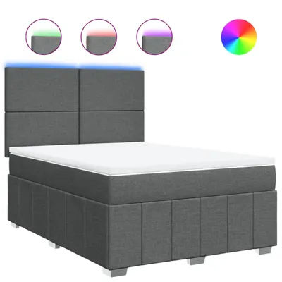 Produktbild von vidaXL Boxspringbett mit Matratze Dunkelgrau 160x200 cm Stoff