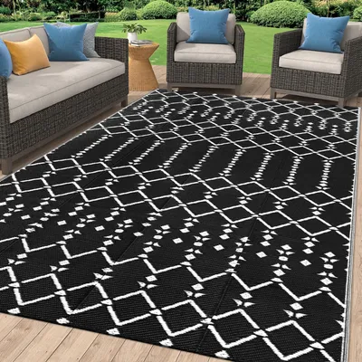Zdjęcie produktu dla Omgoods - Wodoodporna, dwustronna mata do użytku na zewnątrz, 150 x 240 cm, idealna do ogrodu i pikników