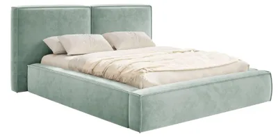 Produktbild von Selsey Tilves – Polsterbett 180x200 mit Bettkasten, Lattenrost, Velours, salbeigrün