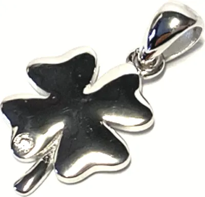 Produktbild von Glücksbringer Anhänger 925/- Silber rhodiniert Kleeblatt poliert einfarbig Zirkonia