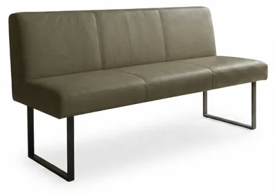 Produktbild von KAWOLA Esszimmerbank ELEEN Leder olivgrün 143cm