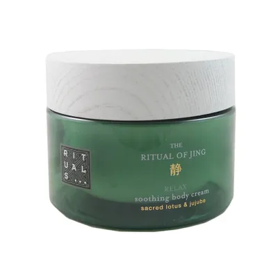 Produktbild von Rituals Jing Soothing Body Cream, Creme, Nährend, Entspannung, Weichmachend, Beruhigend, 200 ml, Behälter, Lotus, Aqua/Water, Cetearyl Alcohol, Glycerin, Caprylic/Capric Triglyceride, Propylheptyl Caprylate,...