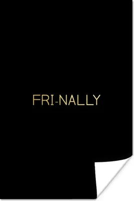 Produktbild von MuchoWow® Poster Zitat - Freitag - Gold - Schwarz 20x30 cm - Papierdruck