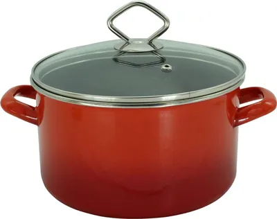 Produktbild von Krueger ROM MEAT POT 31720RO Kochtopf inkl. Deckel, emailliert, 20 cm Durchmesser, Induktionsherd-geeignet