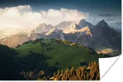 Produktbild von MuchoWow® Poster Blick über die Schweizer Alpen 60x40 cm - Schlafzimmerdekoration