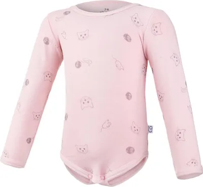 Produktbild von Baby Body Langarm DRUCK Outlast® - Hellaltrosa Kätzchen