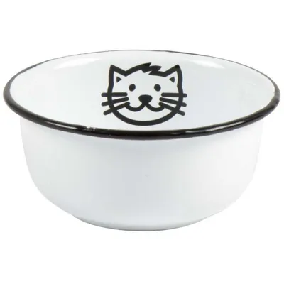 Produktbild von IB Laursen Fressnapf KATZE Emaille Weiß 11 cm Schüssel Futter Schale