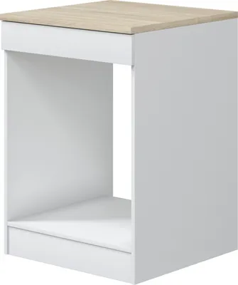 Obrázek produktu pro Herdumbauschrank >KIRA< in Weiß glänzend/Mattweiß - 60x90x60 (BxHxT)