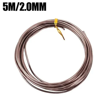 Image de Fil d'aluminium pour bonsaï - Fil de support et de façonnage pour plantes - Aluminium revêtu de plastique - 2,0 mm - 5 mètres - Marron