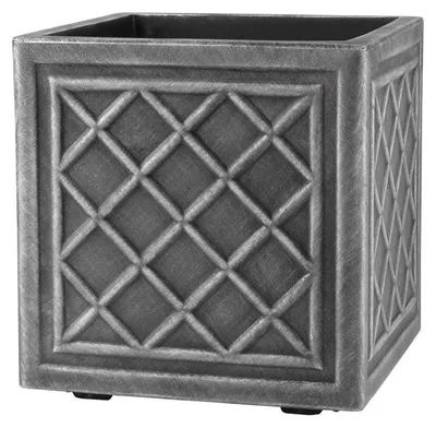 Image de Pot carré robuste avec effet zinc, 32 cm