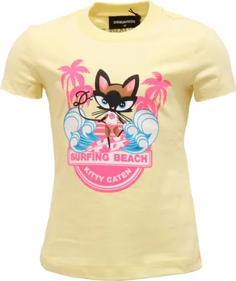 Produktbild von 3896T DSQUARED2 gelbes mehrfarbiges T-Shirt Kind
