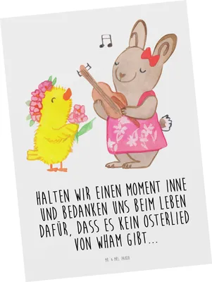 Produktbild von Mr. & Mrs. Panda Postkarte Ostern Frühlingsgefühle - Weiß - Geschenk, Küken, Ostergrüße, Hase, Ansichtskarten, kunstkarte, Ansichtskarte, Ostergeschenke, Fotokarte