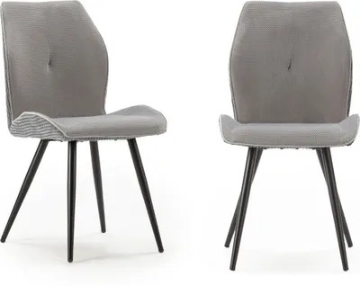Immagine prodotto di Calicosy - Set di 2 sedie in tessuto con gambe in metallo nero L45 cm - ADAYA