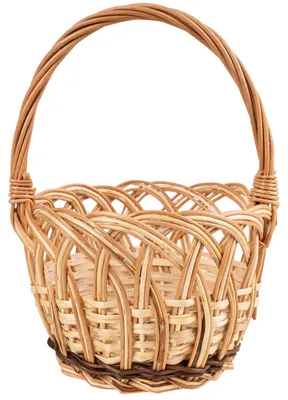 Productafbeelding van Creative Home Paasmandje – Ronde rieten mand met handvat 16 x 16 x 23 cm