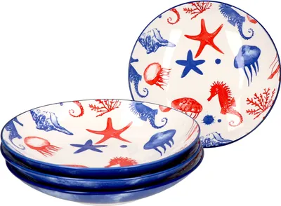 Zdjęcie produktu dla Seaside 4-częściowy zestaw talerzy do zupy rozgwiazda Ø 21,5 cm 450 ml porcelana Ritzenhoff