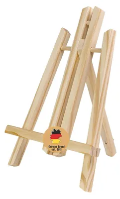 Zdjęcie produktu dla Sztaluga stołowa Intirilife wykonana z drewna bukowego 18 x 30 cm - Składany stojak na zdjęcia Sztaluga trójnożna do siedzenia