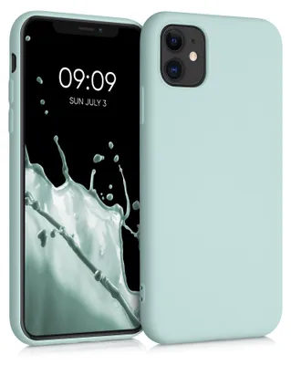 Produktbild von kwmobile Hülle kompatibel mit Apple iPhone 11 Hülle - gummierte TPU Silikon Handyhülle - Schutzhülle für kabelloses Laden - Case in Cool Mint