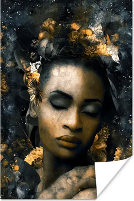 Produktbild von MuchoWow® Poster Frauen - Abstrakt - Blumen 40x60 cm - Plakate für die Wand - Poster Babyzimmer