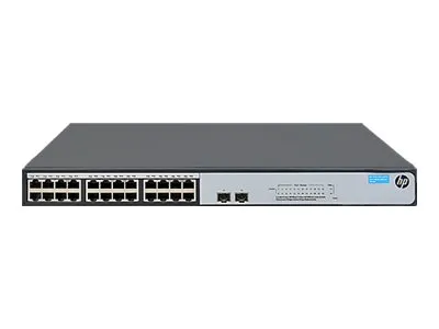 Produktbild von HPE OfficeConnect 1420 24G 2SFP+, Unmanaged, L2, Gigabit Ethernet (10/100/1000), Vollduplex, Rack-Einbau, 1U
