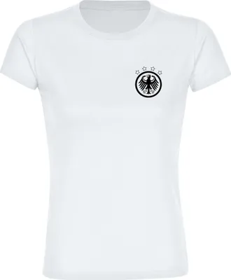 Produktbild von multifanshop Damen T-Shirt - Deutschland - Adler Retro, weiß, Größe M