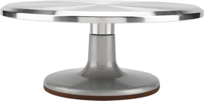 Produktbild von Krumble Kuchenplatte drehbarer Edelstahl - Durchmesser Ø31cm - Ideal zum Schneiden und Backen von Kuchen - Chrom gebürstet