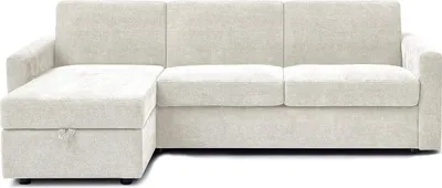 Immagine prodotto di Divano letto angolare reversibile "Celia" con meccanismo trasformabile express in tessuto - 3 posti - Beige