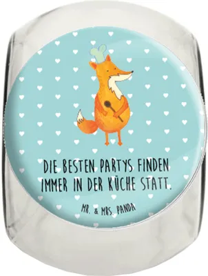 Produktbild von Mr. & Mrs. Panda Bonboniere Fuchs Koch L 870ml - Türkis Pastell - Geschenk, schraubglas, Bäcker, Geburtstag, keksglas, Hungrig, Kaffeedose, Aufbewahrungsdose, Chefkoch