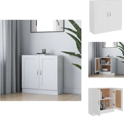 Obrázek produktu pro vidaXL Knihovna bílá 82,5x30,5x80 cm Materiál na bázi dřeva - Knihovny a regály