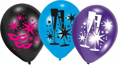 Produktbild von 6 Latex Luftballons Happy New Year 22,8 cm