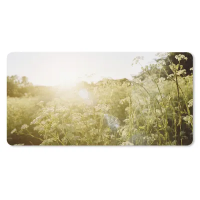 Produktbild von MuchoWow® Schreibtischunterlage Blumen - Weiß - Frühling 80x40 cm - XXL Mauspad - Gaming Mauspad