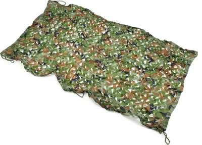 Immagine prodotto di Rete mimetica da bosco 1x2 m, mimetizzazione militare per caccia, campeggio e attività all'aperto, leggera e compatta