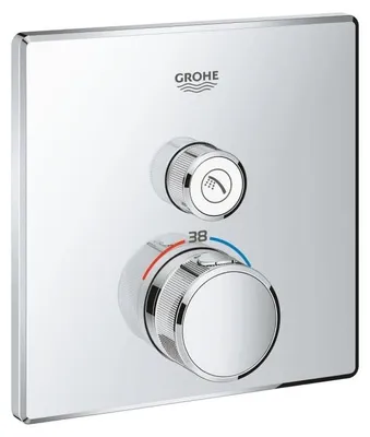 Produktbild von GROHE THERMOSTAT MIT 1 ABSPERRVENTIL, Badewanne, Drehventile, Metall, Chrom