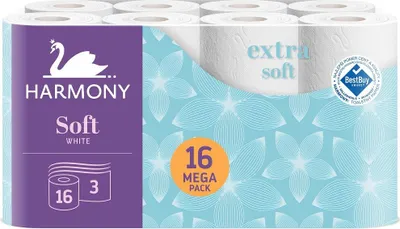 Obrázek produktu pro Toaletní papír HARMONY Soft 17,5m, 16ks/3vr.