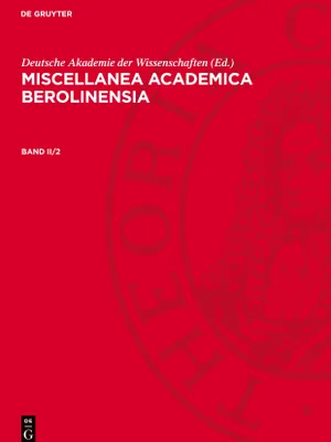 Produktbild von Miscellanea Academica Berolinensia, Band II/2, Miscellanea Academica Berolinensia Band II/2