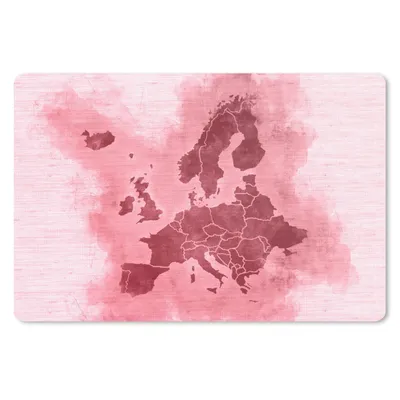 Produktbild von MuchoWow® Mauspad Mousepad Karte - Europa - Rosa 27x18 cm - Mousepads - Maus Mat - Pad - Mausunterlage - Büroartikel - Desk Matten