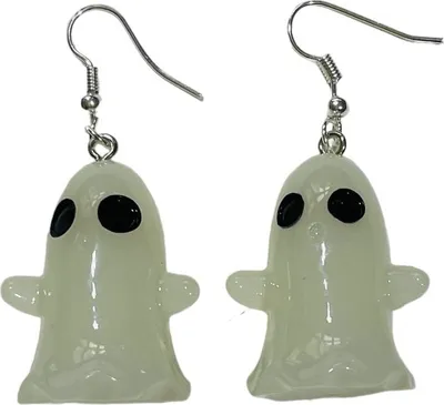 Produktbild von Geist Gespenst Ohrringe Hänger Halloween Kostüm leuchtet im Dunkeln große Augen