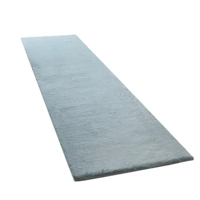Image de Tapis à poils longs Tapis de couloir Chambre à coucher Shaggy Moelleux Fourrure synthétique Unicolore Dimension 80x300 cm