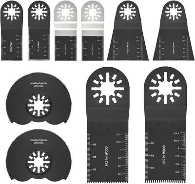 Imagen del producto de Hojas de sierra para multiherramienta, bimetálicas, 10 unidades, para metal, madera y plástico