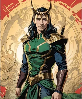 Image de peinture par numéro avec cadre Marvel Loki 40x50 cm peintures