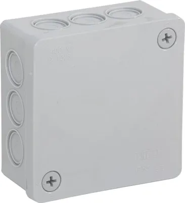 Produktbild von Aufputz-, hermetische graue Box mit Klemmen 86x86x40 IP55 Viplas 02353